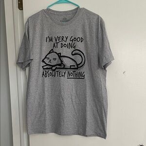 Gray Cat Graphic T-Shirt